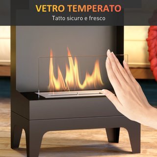 Chimenea de bioetanol autoportante con quemador de
