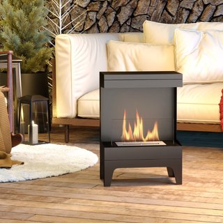 Chimenea de bioetanol autoportante con quemador de