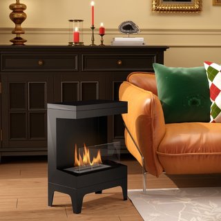 Chimenea de bioetanol autoportante con quemador de