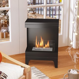 Chimenea de bioetanol autoportante con quemador de