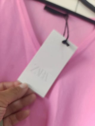 Top Zara rosa ancho talla L