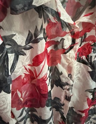 Camicia donna fantasia floreale rossa