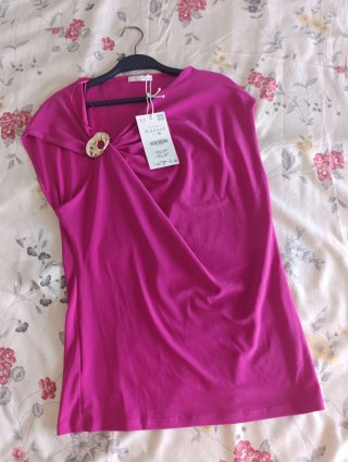 Top Zara de vestir drapeado