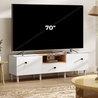 Mueble TV de 70" máx. con 2 puertas abatibles, caj