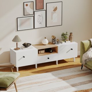 Mueble TV de 70" máx. con 2 puertas abatibles, caj