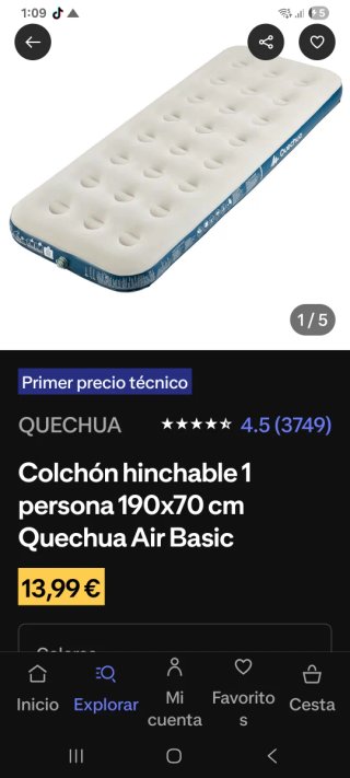 Colchon inflable Decathlon Checua