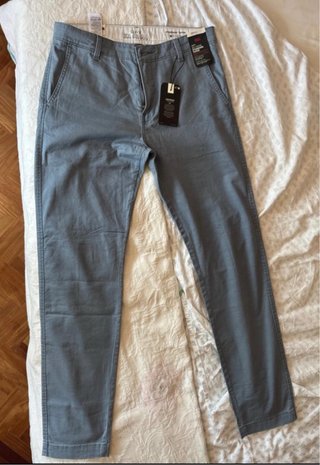 Pantalon chino Levis verde-azulado, nuevo, slim
