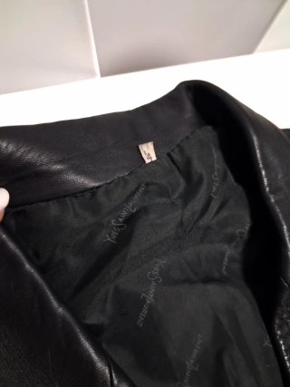 Chaqueta vintage cuero oversize Yves Saint Laurent