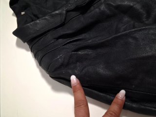 Chaqueta vintage cuero oversize Yves Saint Laurent