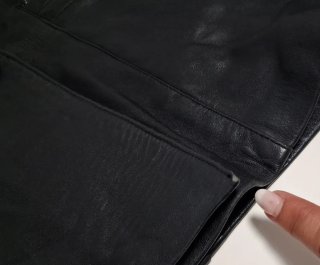 Chaqueta vintage cuero oversize Yves Saint Laurent