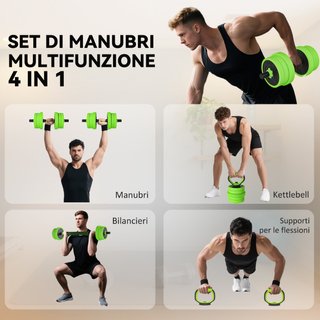Juego de Pesas de Gimnasio 4 en 1 de 20kg, Convert