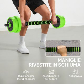 Juego de Pesas de Gimnasio 4 en 1 de 20kg, Convert