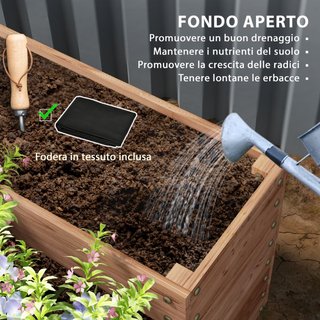 Cama de jardín elevada de abeto de 4 niveles con