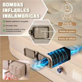 Materassino gonfiabile singolo, letto ad aria con pompa elettrica, materassino gonfiabile rapido in 3 minuti, letto gonfiabile 195 x 100 x 43cm autogonfiabile per campeggio o uso domestico