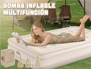 Materassino gonfiabile singolo, letto ad aria con pompa elettrica, materassino gonfiabile rapido in 3 minuti, letto gonfiabile 195 x 100 x 43cm autogonfiabile per campeggio o uso domestico