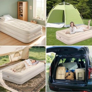 Materassino gonfiabile singolo, letto ad aria con pompa elettrica, materassino gonfiabile rapido in 3 minuti, letto gonfiabile 195 x 100 x 43cm autogonfiabile per campeggio o uso domestico