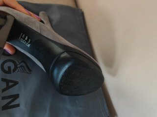Stivaletti Hogan grigio camoscio tacco largo