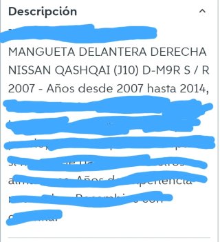 Mangueta Delantera Derecha Nissan qashqai  j10