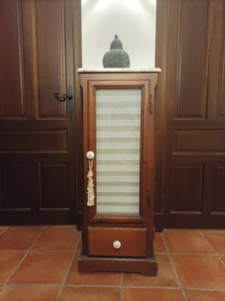 Mueble de baño madera con cristal