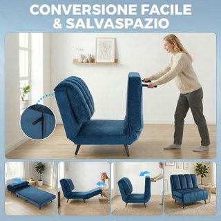 Sillón Cama Plegable Convertible con Respaldo