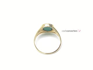 sello oro 18k con piedra con malaquita