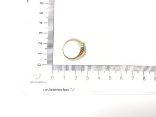 sello oro 18k con piedra con malaquita
