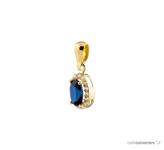 colgante oro 18k con piedra con zafiro