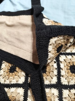 Bolso de crochet hecho a mano,43×38cm