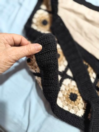 Bolso de crochet hecho a mano,43×38cm