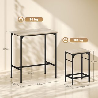 Juego de Muebles de Bar de 3 Piezas con Mesa de Co