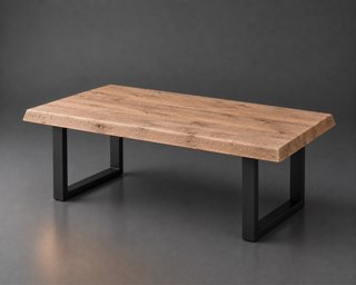 Mesa comedor madera maciza y metal