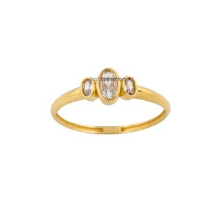 anillo oro 18k con piedra con circonita