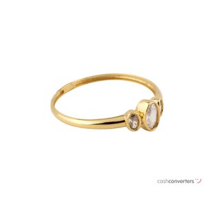 anillo oro 18k con piedra con circonita