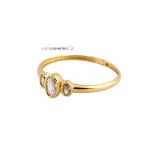 anillo oro 18k con piedra con circonita