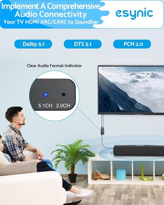 eSynic Extractor Audio HDMI a Óptico 192kHz