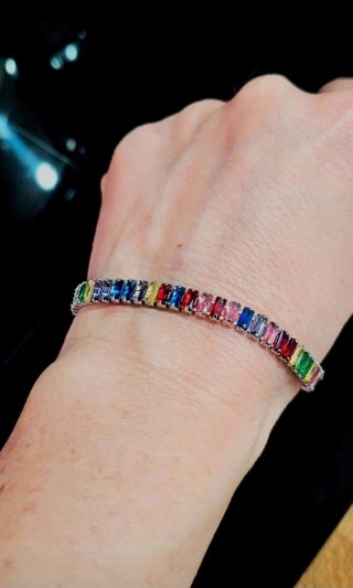 Pulsera Tennis Arcoíris Plata S925 Unisex