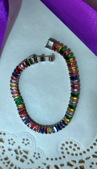 Pulsera Tennis Arcoíris Plata S925 Unisex