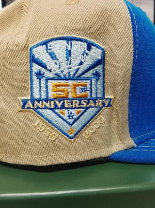 Gorra New Era 59FIFTY LA Beige y Azul 7.1/2