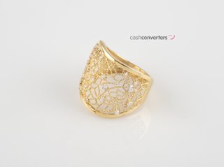 anillo oro 18k con piedra con circonita