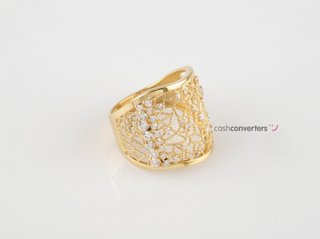 anillo oro 18k con piedra con circonita