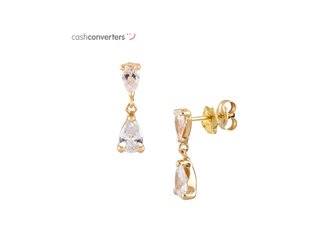 pendientes oro 18k con piedra con circonita