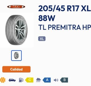 Neumático Maxxis 205/45 R17 88W
