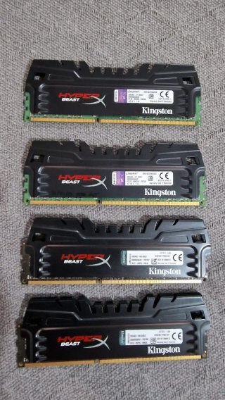 4 módulos,32gb memoria ram ddr3 kingston beast