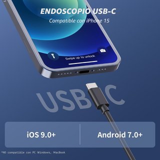 Endoscopio cámara inspección USB 3 en 1