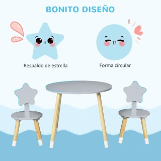 Mesa y 2 Sillas Infantiles estrella de 18 m a 24 a