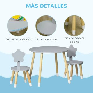 Mesa y 2 Sillas Infantiles estrella de 18 m a 24 a