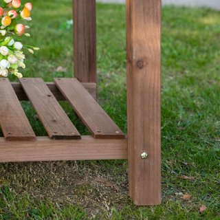 Cama de jardín elevada de madera con estante plega