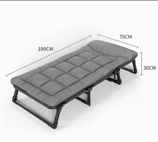 Cama Plegable Portátil Gris y Negra