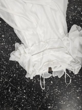 Abito lungo bianco romantico etereo da fata