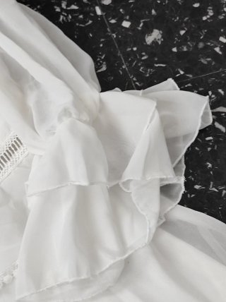 Abito lungo bianco romantico etereo da fata